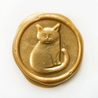 Metalic Seal Wax Stamp cat mammal animal bronze.