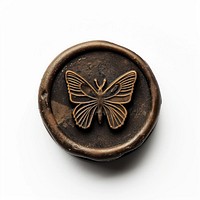Seal Wax Stamp magic butterfly locket white background confectionery.