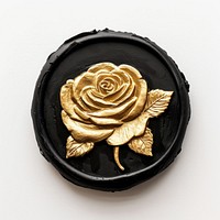 Seal Wax Stamp of a rose jewelry locket black.