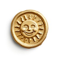 Seal Wax Stamp smiley sun gold craft face.