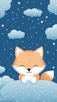  Cute fox snow nature mammal. AI generated Image by rawpixel.