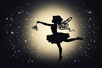  Fairy silhouette dancing illuminated. 