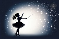  Fairy silhouette dancing illuminated. AI generated Image by rawpixel.