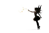  Fairy silhouette dancing white background. AI generated Image by rawpixel.