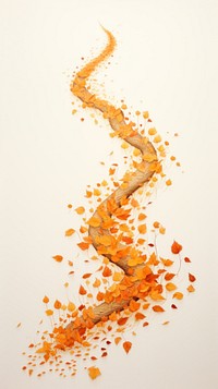 Illustration of a autumn leaves with path leaf splattered abstract.