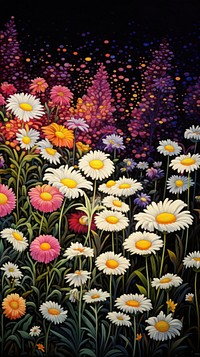 Illustration of a daisy garden outdoors flower nature.