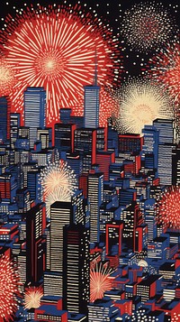 Illustration of a firework in japan fireworks architecture building.