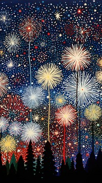 Illustration of a firework new year party fireworks outdoors night.