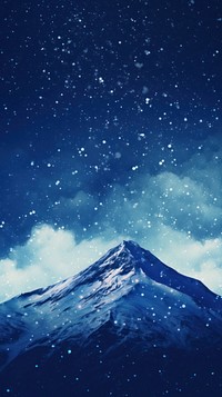 Illustration of a snowing mountain landscape outdoors nature.