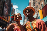 African couple photography sunglasses vacation.
