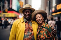 Middle-aged African couple photography portrait glasses.