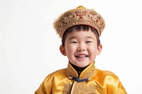 Little Mongolia boy cashier player Costume portrait costume smile.
