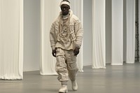 An african man model on fashion runway adult architecture accessories.
