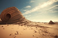  Photography of a desert scene landscape sand outdoors. AI generated Image by rawpixel.