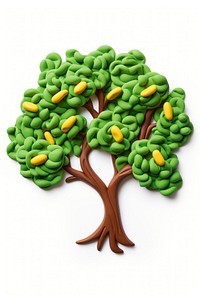 Plasticine of a tree food white background confectionery.