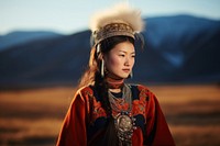 Mongolian woman tradition nature adult.