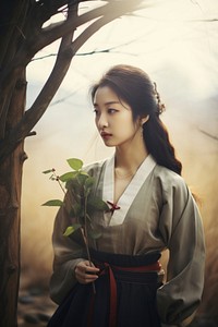 Korean woman photography portrait nature.