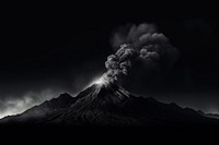Dark background volcano monochrome mountain.
