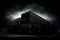 Dark background monochrome container shipping.
