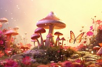  Fairy garden mushroom flower outdoors. AI generated Image by rawpixel.