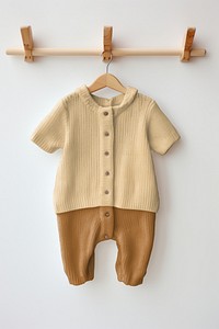 Brown knitted baby romper