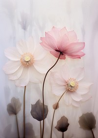 Real Pressed white and pink lotus flowers blossom petal plant.