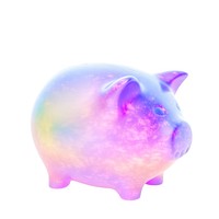 A holography piggy bank white background single object investment.