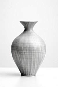 Grey vase monochrome pottery white. AI generated Image by rawpixel.