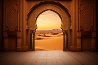 Warm Sunset Souk Vibrant Moroccan Tile Backdrops architecture sunset tranquility.