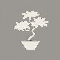 Illustration of japanese bonsai tree flower plant houseplant.