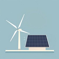 Illustration of solar cell panel with windmill outdoors machine environmentalist.