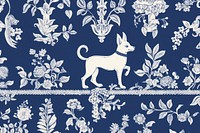 Toile wallpaper a single Chihuahua pattern mammal art.