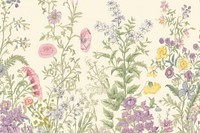 Toile wallpaper a single flower garden embroidery pattern plant.