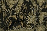 Toile wallpaper a single German shepherd animal mammal plant.