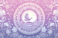 Toile wallpaper Astrology pattern purple bird.