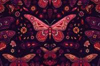 Toile wallpaper Moth pattern red art.