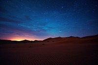 Sahara Desert desert night landscape.