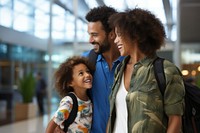 Happy pacific islander couple with child portrait adult photo.