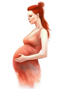 Pregnant portrait adult white background.