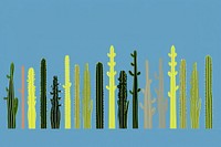 Illustration of cactus tress border plant outdoors nature.