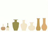 Illustration of flower vases border art pottery earthenware.