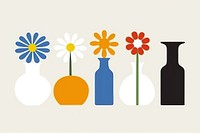 Illustration of flower vases border art arrangement creativity.
