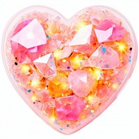 Heart crystal glitter white background. AI generated Image by rawpixel.