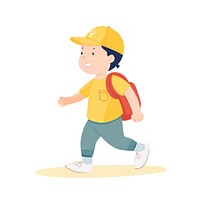 Walking yellow hat white background. AI generated Image by rawpixel.