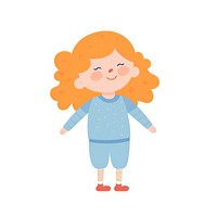 Girl with orange hair sleeping cartoon cute white background. AI generated Image by rawpixel.