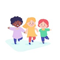  Diversity kids walking together cartoon drawing child. AI generated Image by rawpixel.