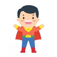 Front asain happy boy white background superhero happiness. AI generated Image by rawpixel.