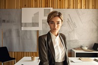 A young woman architect office hair contemplation. AI generated Image by rawpixel.