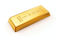 Gold bar white background rectangle currency.