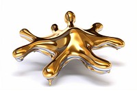 3d render of an asterisk jewelry bronze metal.